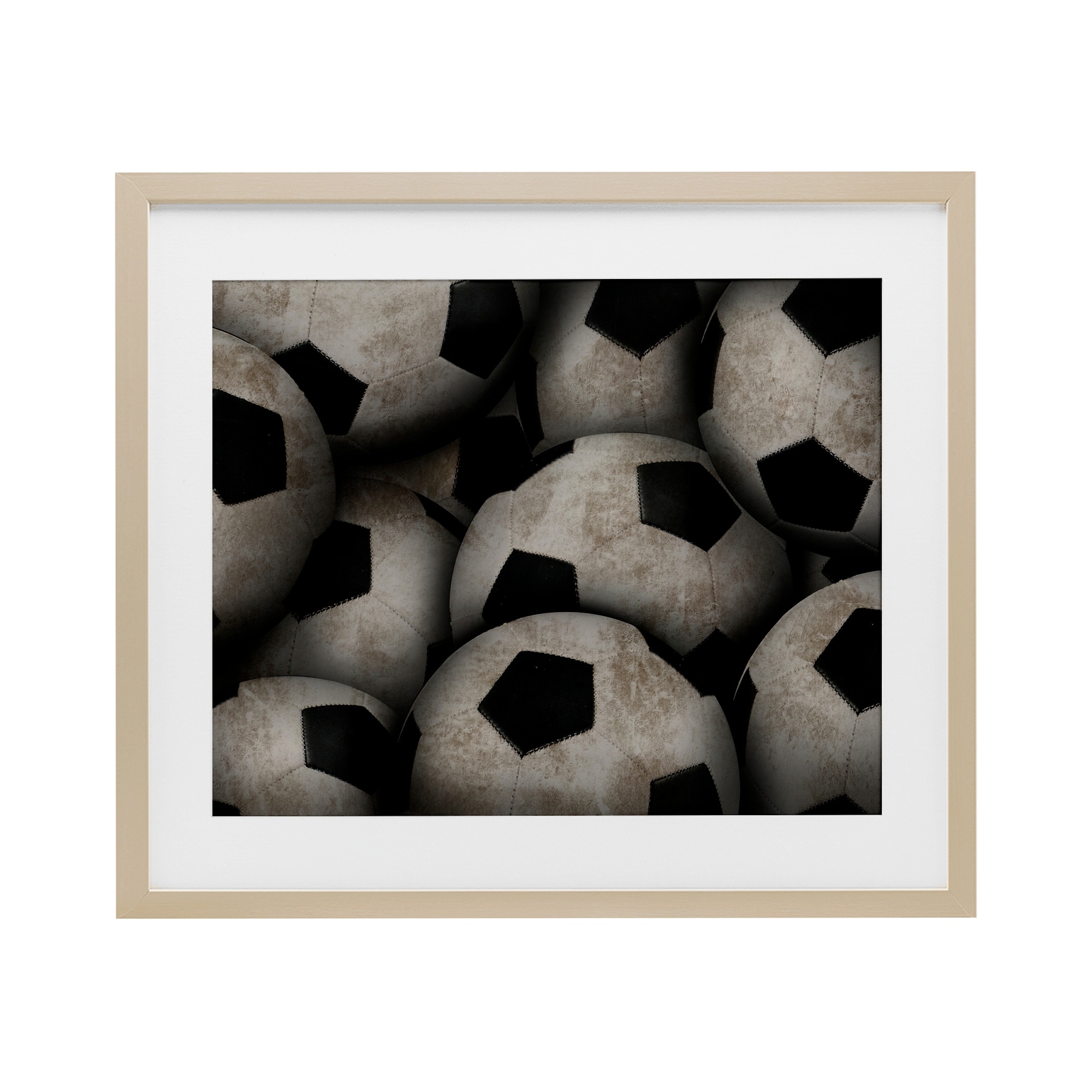 Stupell Bin Of Soccer Balls Under Glass Framed Design By Marcus Prime