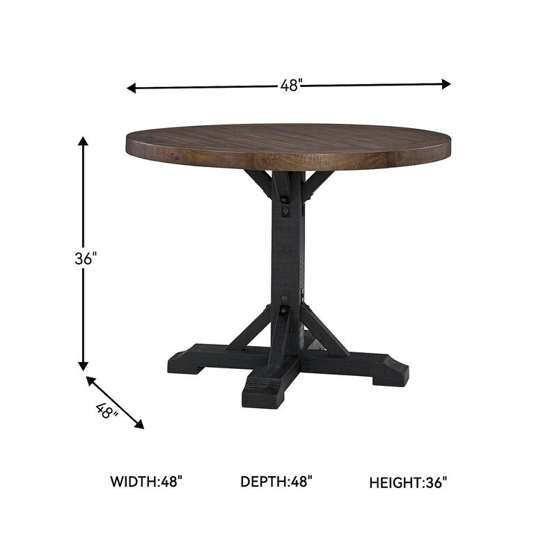 Signature Design by Ashley Valebeck Black/Dark Brown Counter Height Dining Table - 48" W x 48" D x 36" H