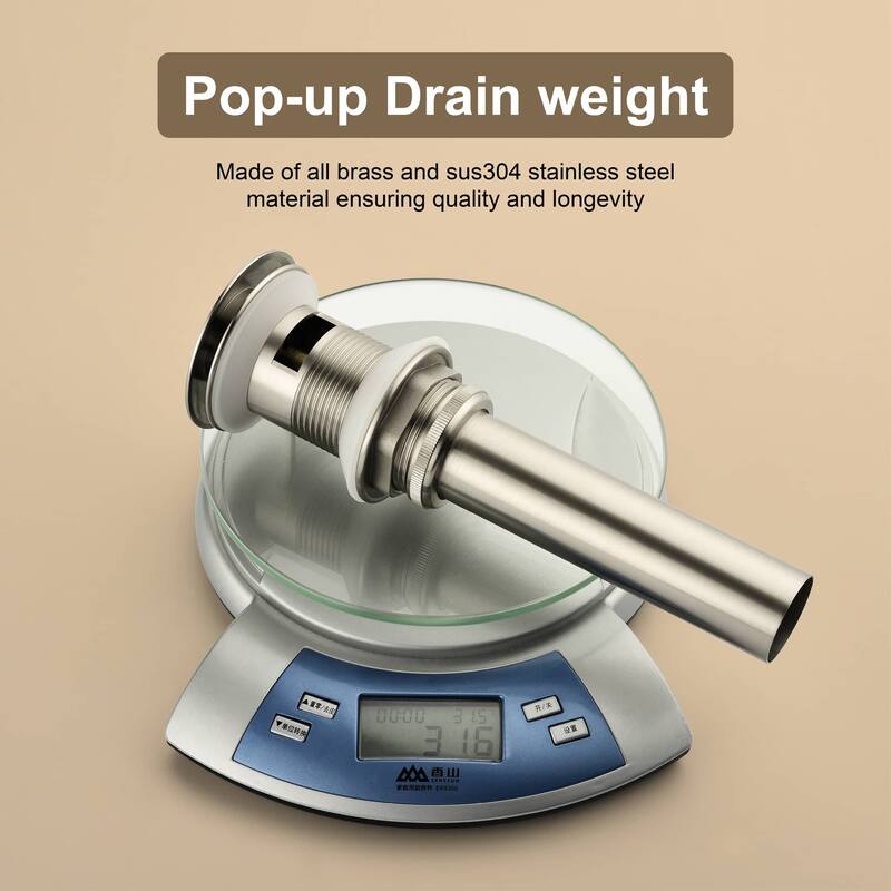 Bathroom Sink Pop Up Drain With Overflow Vessel Sink Lavatory Vanity Basin Drain Stopper Assembly