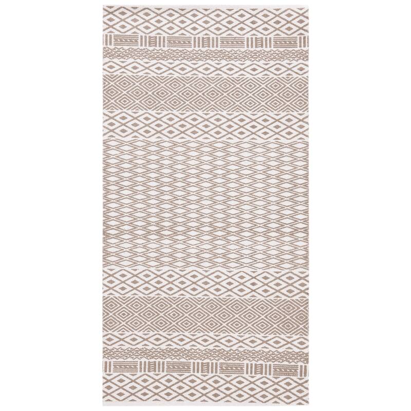 SAFAVIEH Handmade Cedar Brook Mykola Modern Cotton Rug - 2'3" x 4' - Grey/Ivory