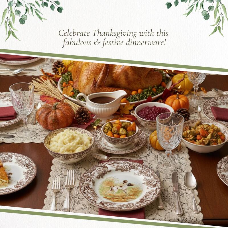 Spode Woodland Dinner Plate Dog Motif