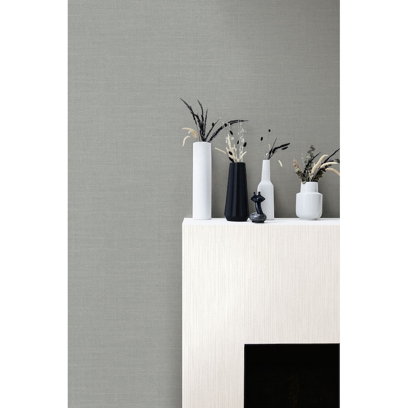 Seabrook Designs Hopsack Embossed Vinyl Unpasted Wallpaper