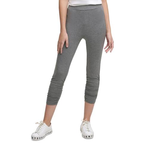 DKNY Pure Womens Leggings Pull-On Ruched Hems Cropped