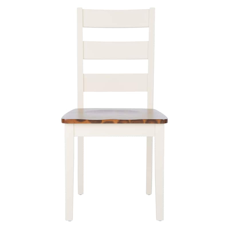 SAFAVIEH Idabelle Farmhouse Ladder Back Dining Chair - 18.4" W x 19.9" L x 37" H - 18Wx20Dx37H