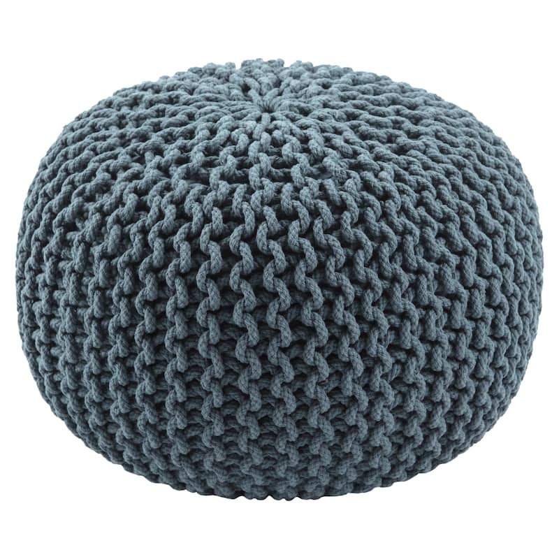 Spectrum Pouf Textured Round Pouf - Orion Blue