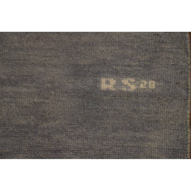 Modern Gray Gabbeh Oriental Rug Handmade Contemporary Wool Carpet - 4'11" x 6'6"