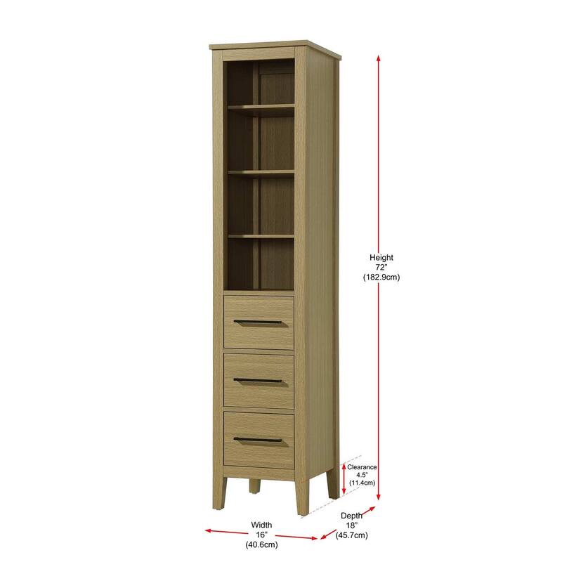 Laura 16-28 Inch Open Shelving Bath Storage Cabinet