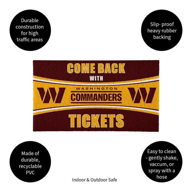 Liberty University 28 in. x 16 in. PVC "Come Back With Tickets" Trapper Door Mat