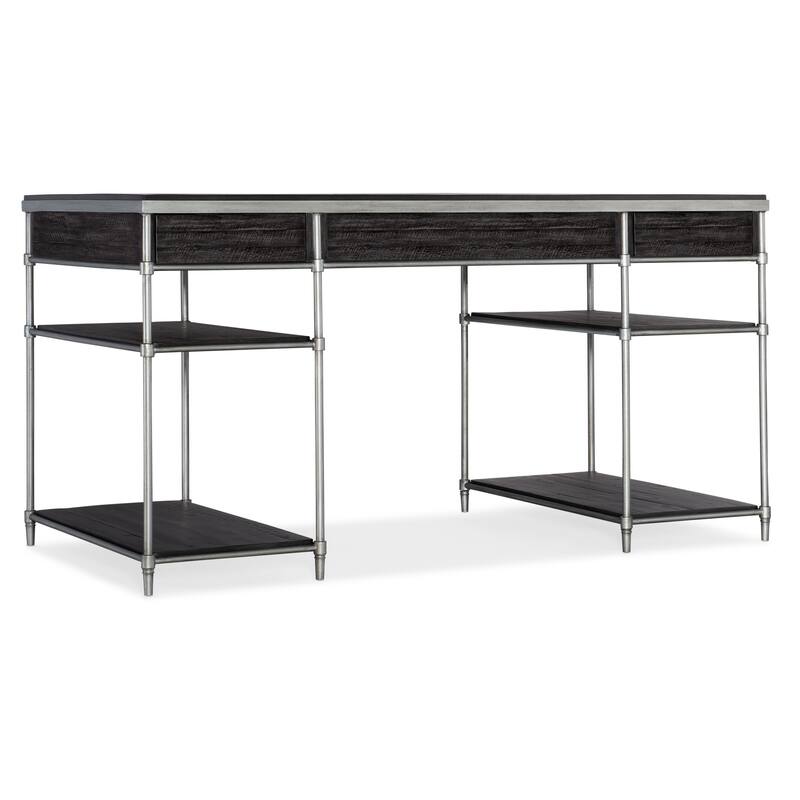 Hooker Furniture St Armand 56" Wide Wood Top Metal 2 Drawer Writing