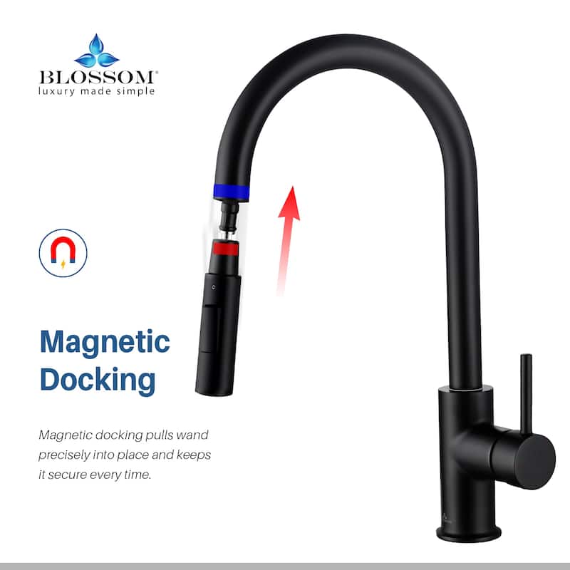 Blossom Solid Pull-Down Kitchen Faucet w/ 360 Swivel, Single Handle