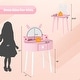 preview thumbnail 16 of 51, Kids Vanity Set with Mirror Makeup Dressing Table with Drawer