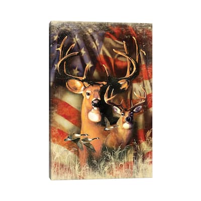 iCanvas "Shadow Beasts Deer And Flag" by J. Charles Canvas Print
