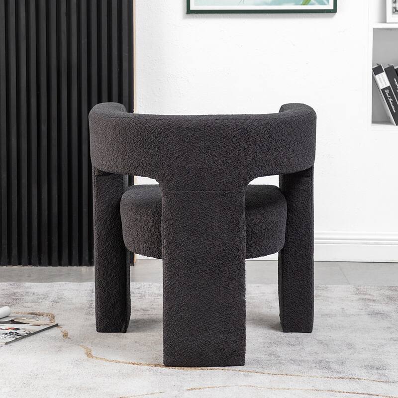 KINWELL 28" Wide Boucle Upholstered Square Armchair