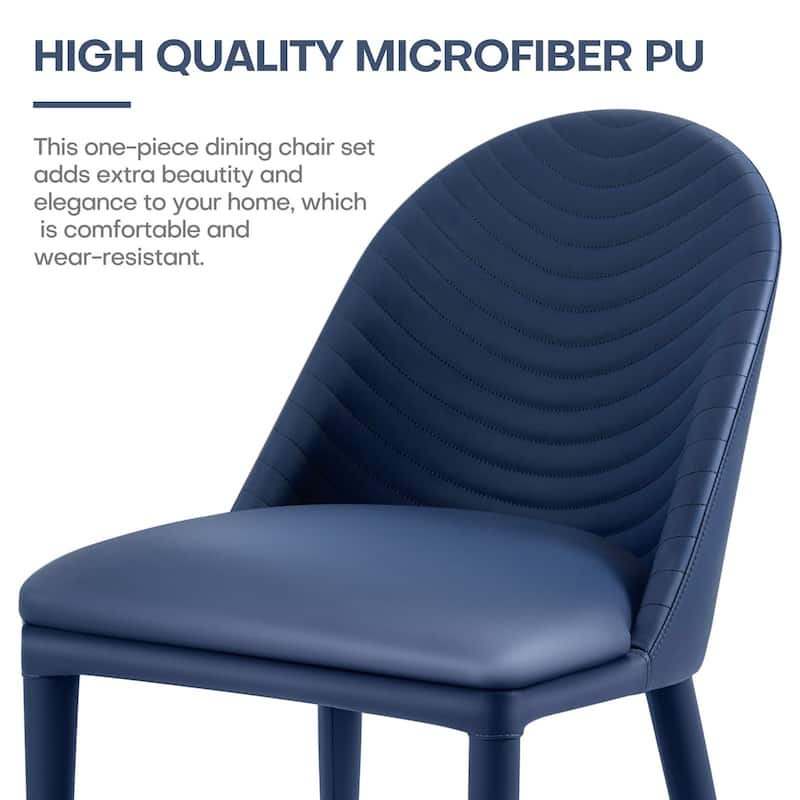 Fully Assembled Microfiber Leather Upholstered Dining Chairs, Set of 2 - 22.44"D x 18.5"W x 32.28"H