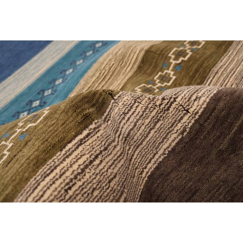 ECARPETGALLERY Hand Loomed Kashkuli Gabbeh Multi Color Wool Rug - 5'7 x 8'3