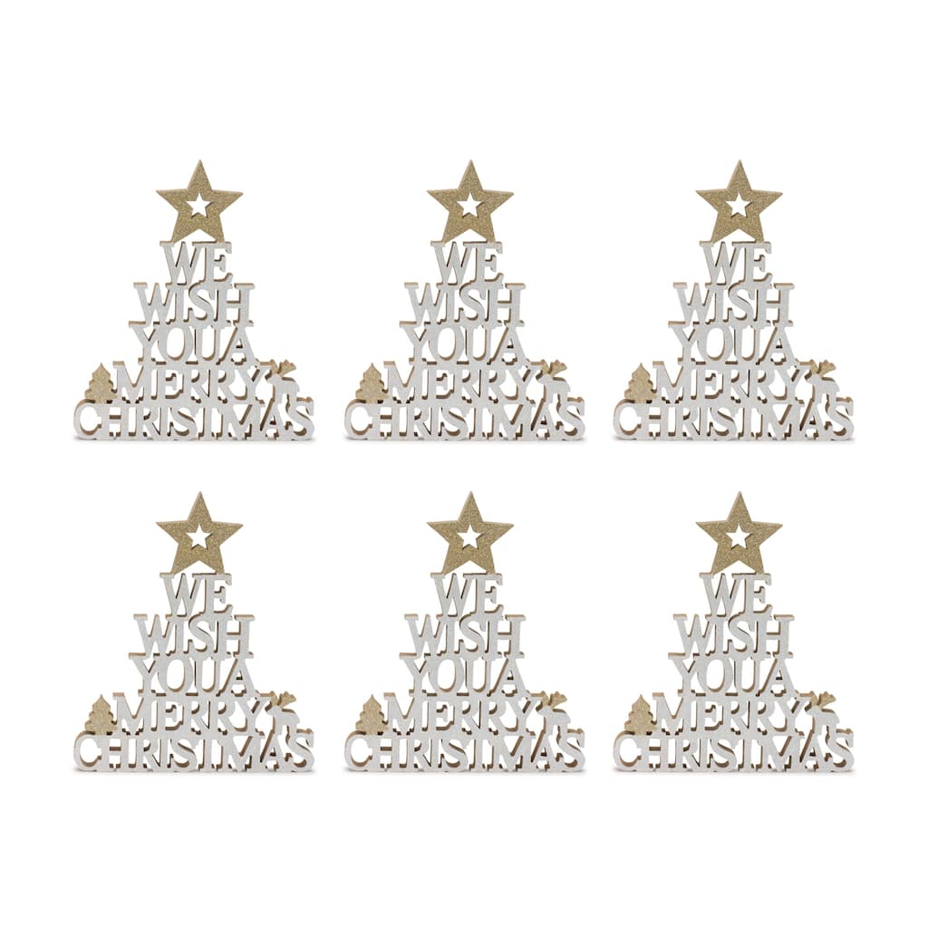 We Wish You A Merry Christmas Sign (Set of 6)