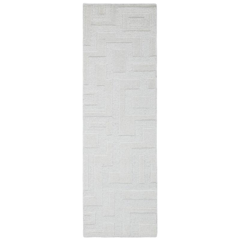 Terra by Obeetee Mid-Century Amara Ivory Rug - 2'6"x8' - Lavender/Ivory
