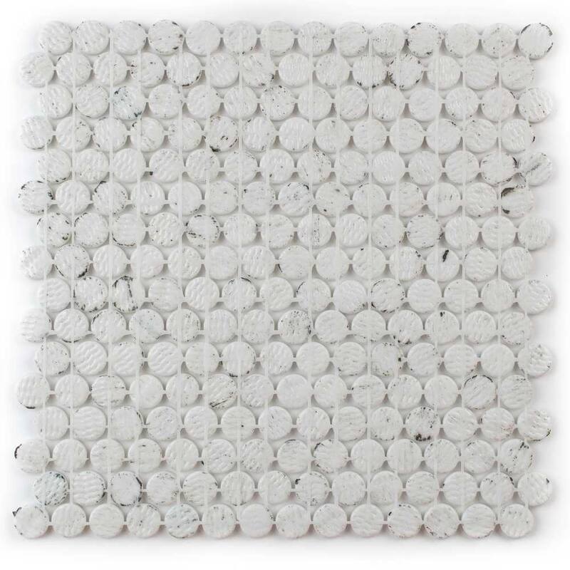 Eterna Penny 12x12 Glass Round Mosaic Tile - Floor, Wall, Backsplash