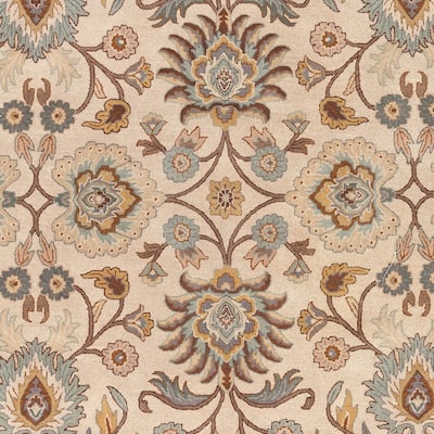 Patchway Handmade Classic Floral Wool Area Rug