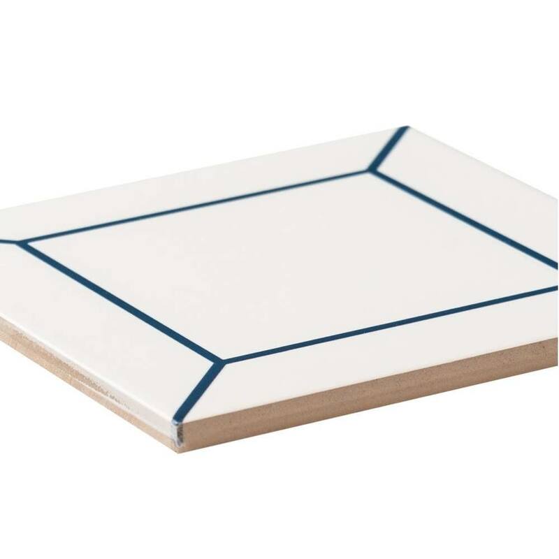 The Tile Life Frame 6x6 Blue Ceramic Wall Tile