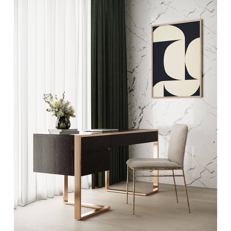 Modrest Modern Fauna Wenge and Brass Desk