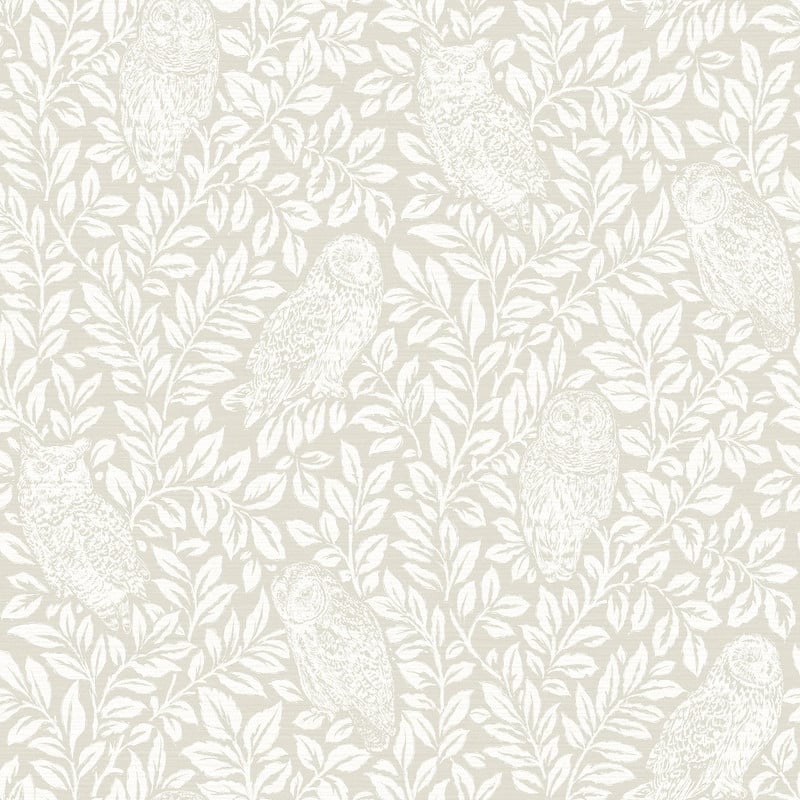 Chesapeake Parliament Cream Owl Wallpaper - 20.5in x 396in x 0.025in