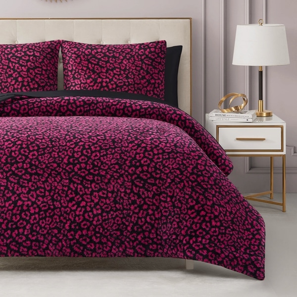 Juicy couture grey leopard 2024 print cal king Comforter Set sheets pillows