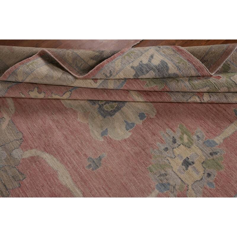Vegetable Dye Oushak Turkish Area Rug Hand-Knotted Bedroom Wool Carpet - 8'3"x 10'0"