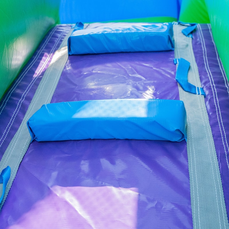 HeroKiddo 16' Purple Tropical Commercial Grade Inflatable Water Slide with Attached Pool & Air Blower Included, Kids Outdoor Fun