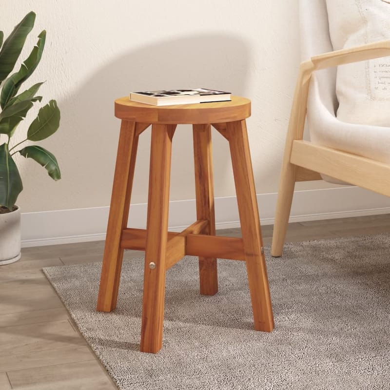 vidaXL Stool 17.7"x11.4"x17.7" Rectangular Solid Wood Acacia - 15"x15"x17.7"