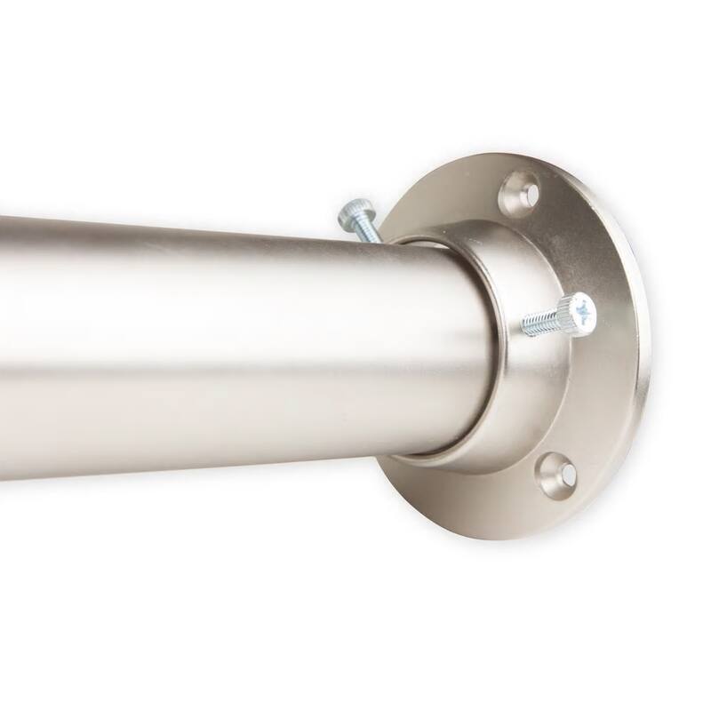 InStyleDesign 1.5" Premium Heavy Duty Adjustable Room Divider Rod and Socket Set - 48 to 84 inches - satin nickel