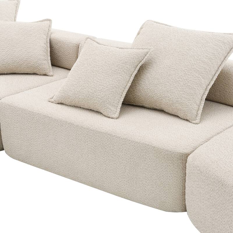 Oversized Modular L Shaped Sectional Sofa,Luxury Boucle Floor Couch Set,Convertible Compressed Couch,