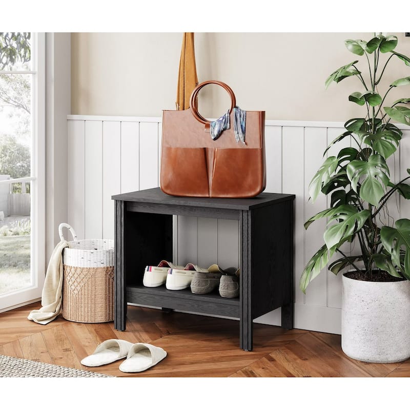 Classic End Table Nightstand, Side Table with Storage Shelf (Set of 2)