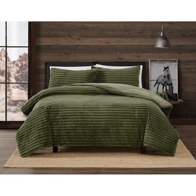 Frye Channel Faux Fur 3 Piece Comforter Set