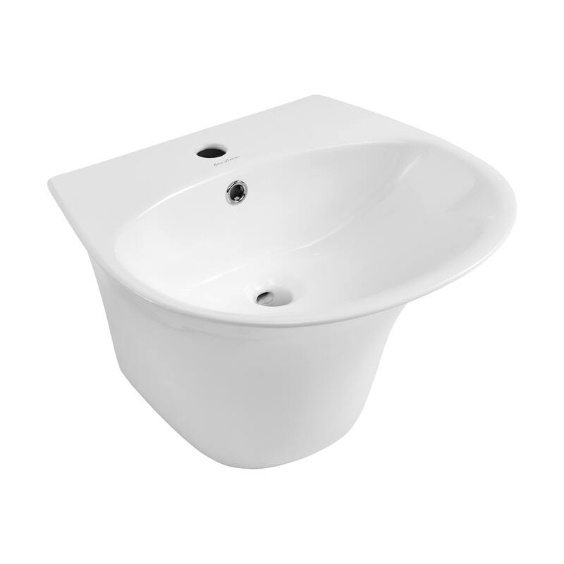 Dieppe 19" Wall-Mount Bathroom Sink - 18.85" x 13" 14.55" - 18.85" x 13" 14.55" - White
