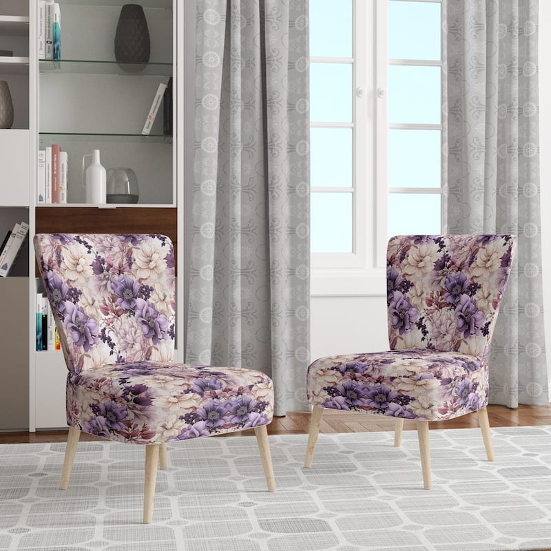 Designart "Ethereal Floral Delight Victorian Pattern III" Upholstered Floral Accent Chair and Cottage Arm Chair - Multiple Color