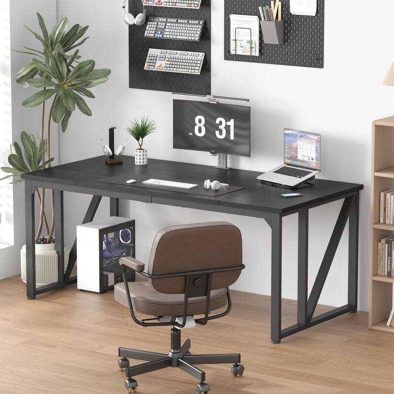 Computer Desk 70×30.7 Inch Gaming Desk with Deeper & Thicker Desktop, Office Desk Work Desk for Home Office