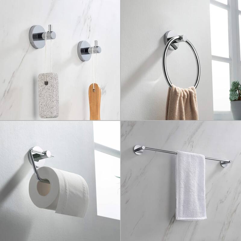 Circular 5-Piece Bathroom Hardware Set