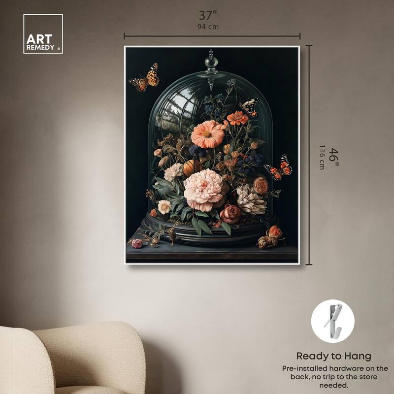 Bell Jar Garden I Canvas by Art Remedy