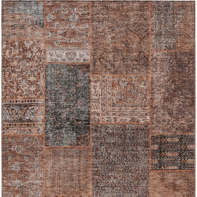 HomeRoots Patchwork Transitional Rectangle Outdoor Rug