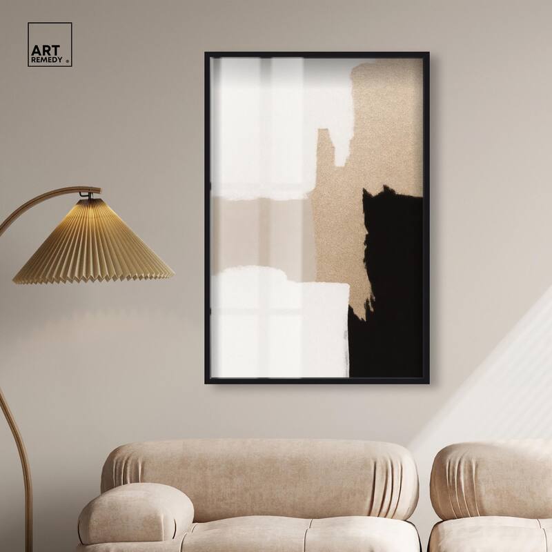 Beige and Black III Shadowbox by Art Remedy