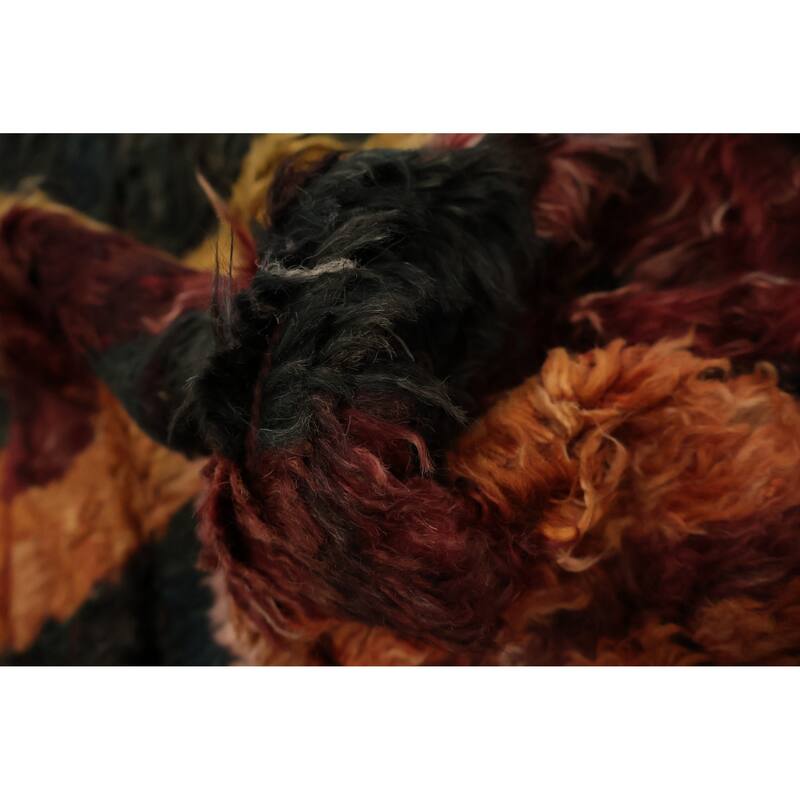 Hand Knotted Oriental 100% Wool Carpet Modern Tribal Red Moroccan Area Rug - 11' 8'' X 8' 11''