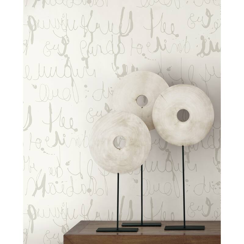 Seabrook Designs Theobald Calligraphy Unpasted Wallpaper