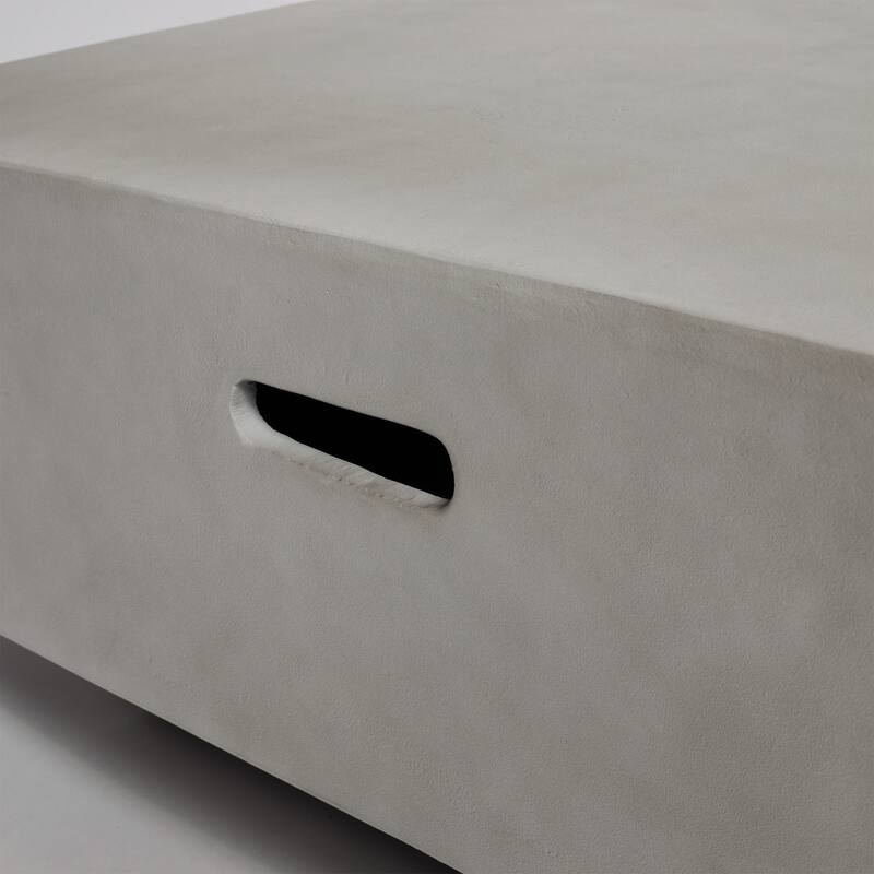 GDFStudio - Hudson 60" Modern Concrete Gas Fire Pit Table with 50,000 BTU Stainless Burner & Lava Rocks