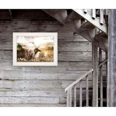 TrendyDecor4U Farmhouse "Heading Home-Elk" Framed Print Wall Art by Bluebird Barn Group
