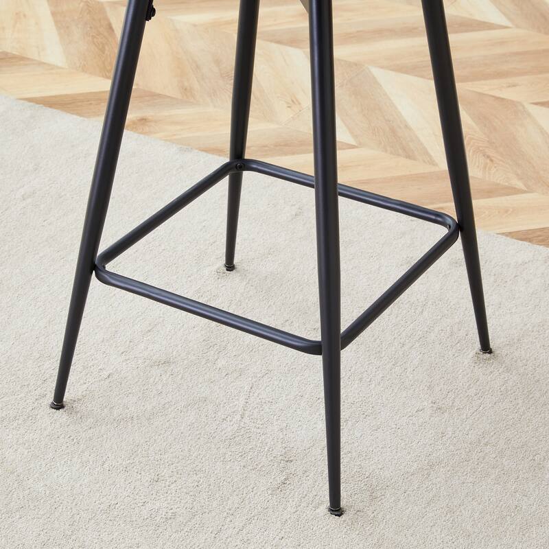 4-Piece Set Swivel Bar Stools with Breathable Linen-Cotton Seats - 360°Rotating Counter Height Stools, Heavy Duty Iron Frame