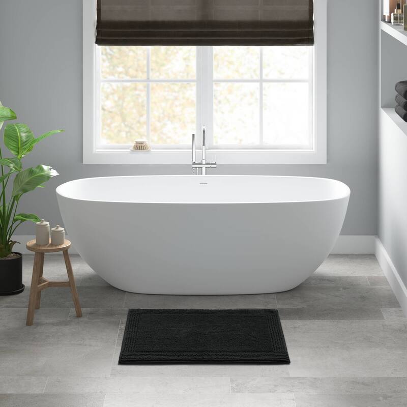 1 PCS 17x24" Cotton Tufted 3000 GSM Reversible Bath Rug Blue