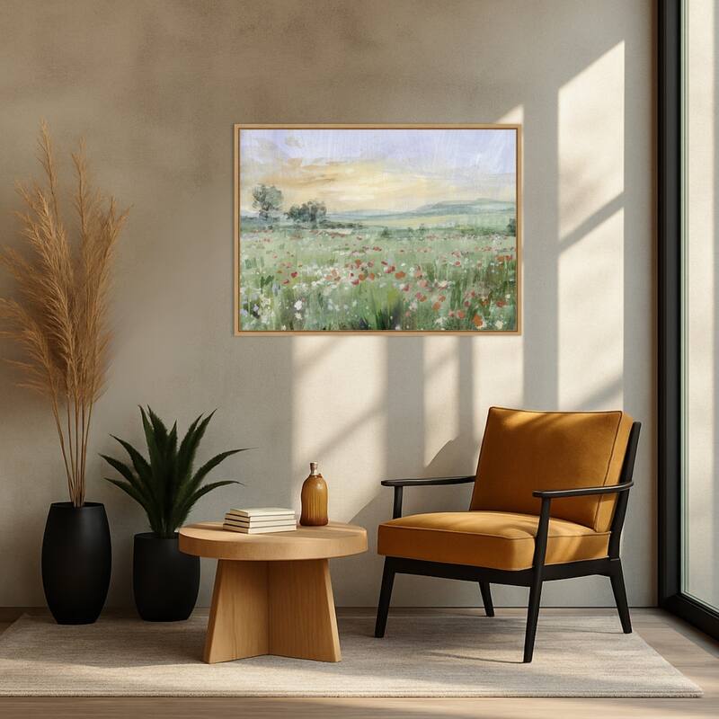 First Light on the Meadow by Danhui Nai Framed Canvas Wall Art Print