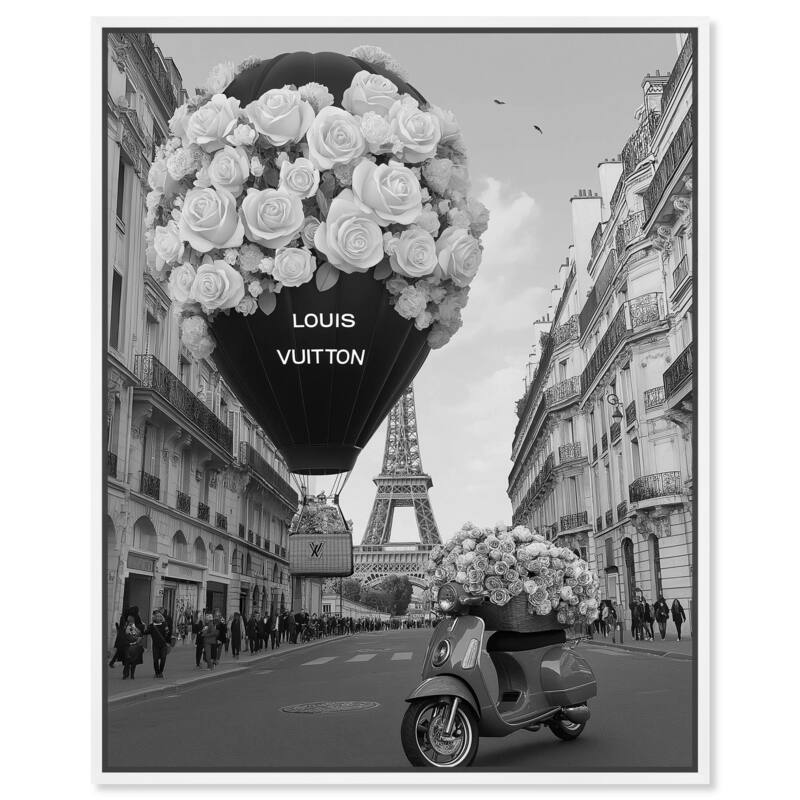 Scooter and Glam Balloon Canvas by Art Remedy - 16" x 20" - White