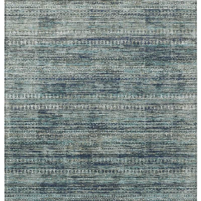 HomeRoots Striped Transitional Rectangle Outdoor Rug